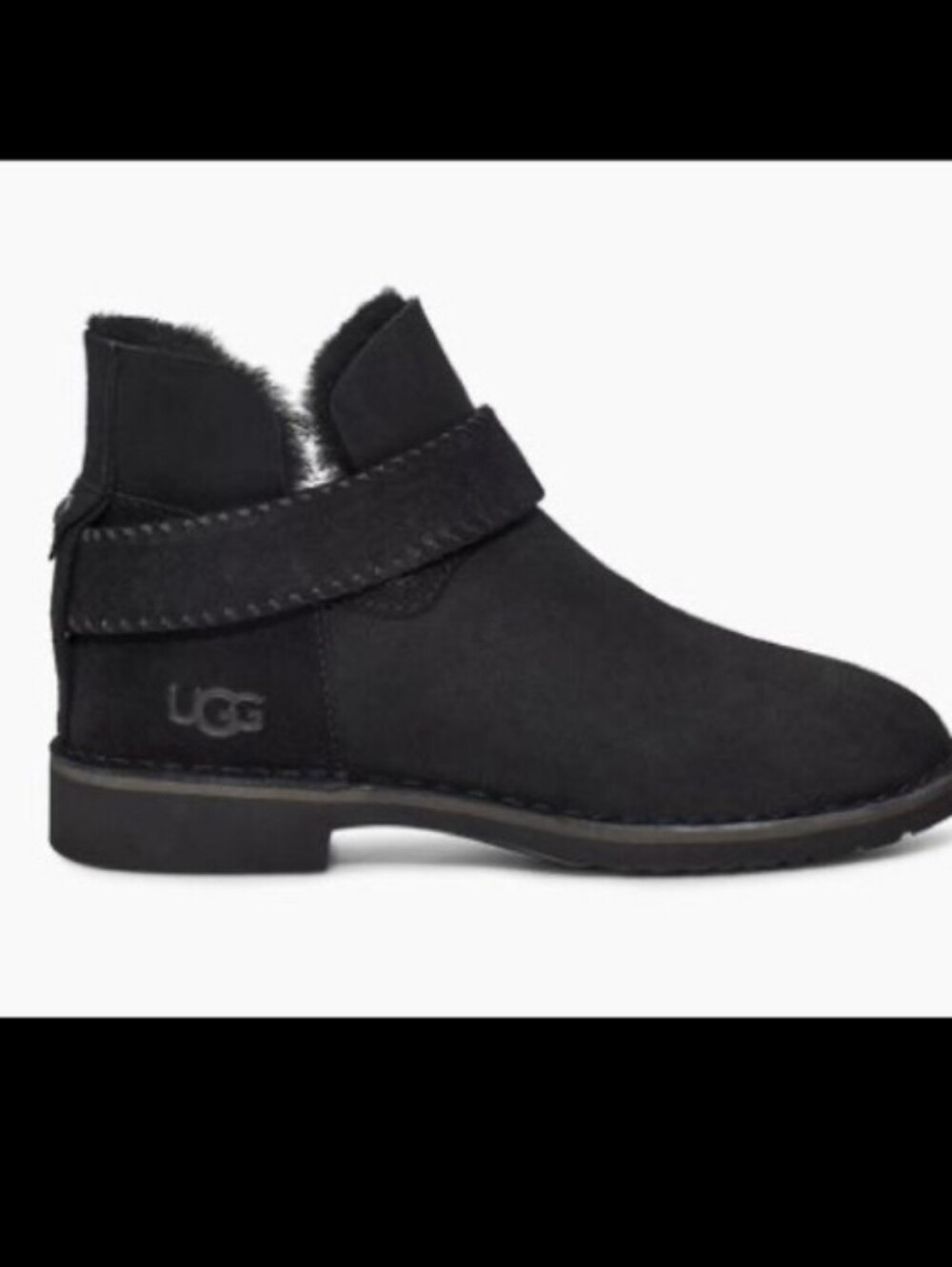 UGG MCKAY Women's Black Suede Short Boot size 8 EUC